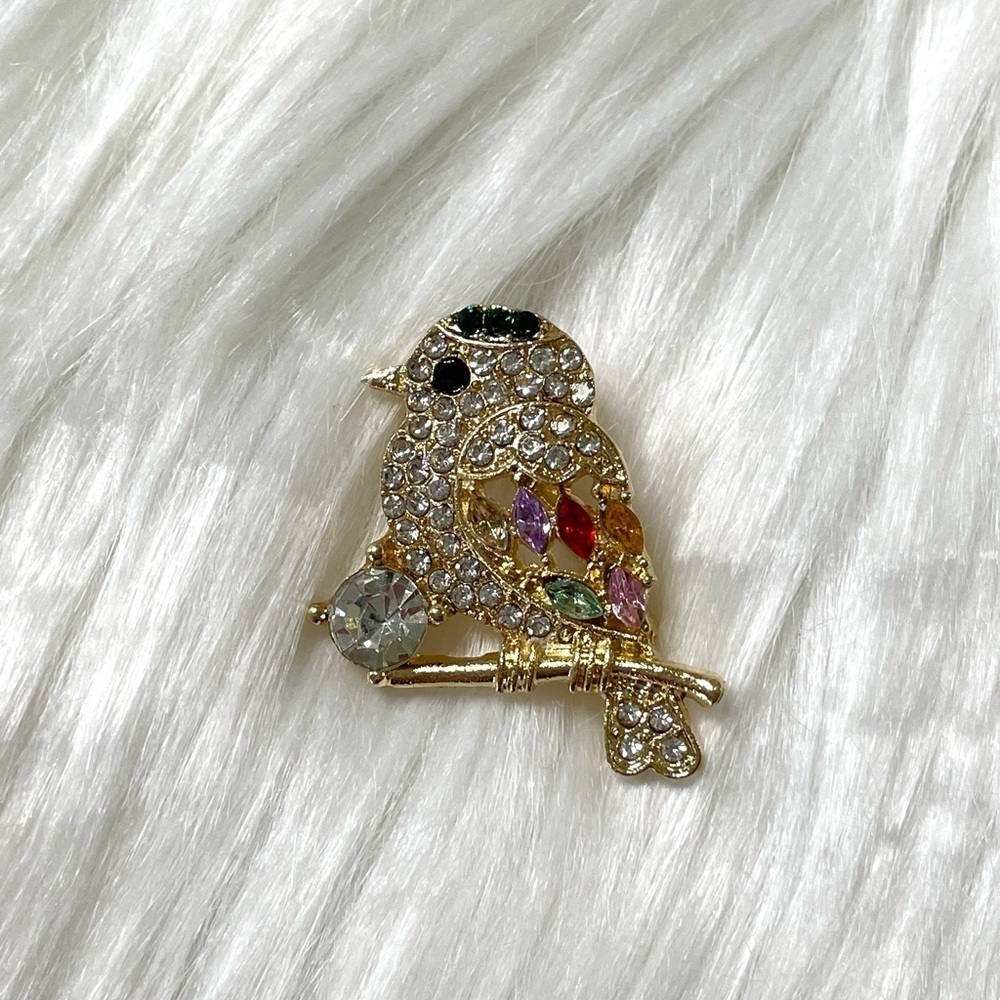 Brooch Pin Bird Chick Colorful Crystal Easter Spring New
